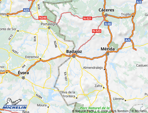 MICHELIN-Landkarte Badajoz - ViaMichelin
