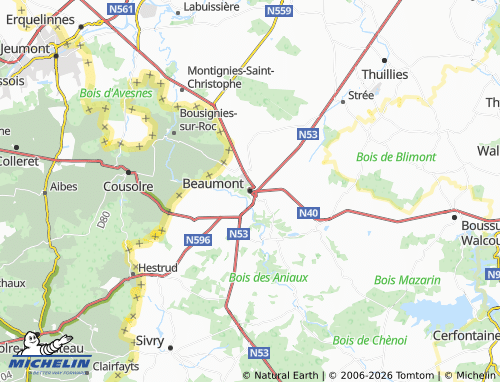 Carte MICHELIN Beaumont - ViaMichelin