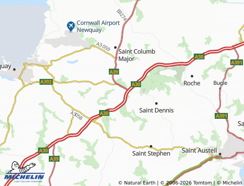 MICHELIN Indian Queens map - ViaMichelin