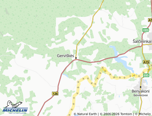 Mappa MICHELIN Gerviškės - ViaMichelin