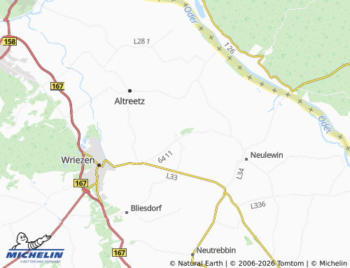 MICHELIN Altwriezen map - ViaMichelin