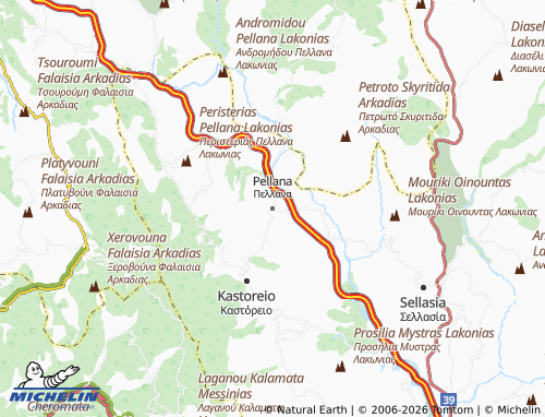 MICHELIN Pellana map - ViaMichelin