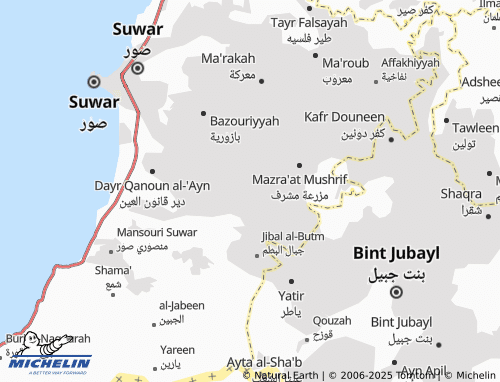 MICHELIN Qana map - ViaMichelin