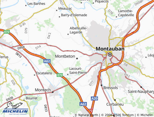 Carte MICHELIN Montbeton - ViaMichelin
