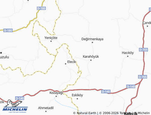 MICHELIN Akçataş map - ViaMichelin