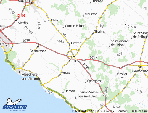 Mapa MICHELIN Cozes - ViaMichelin