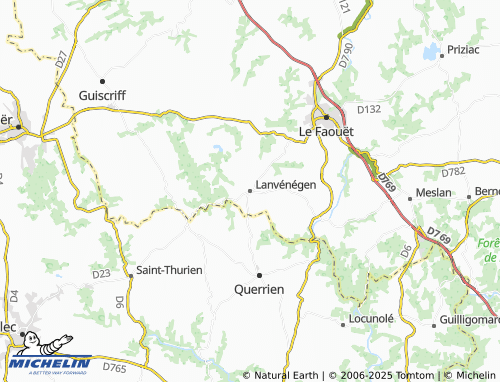 MICHELIN Lanvénégen map - ViaMichelin