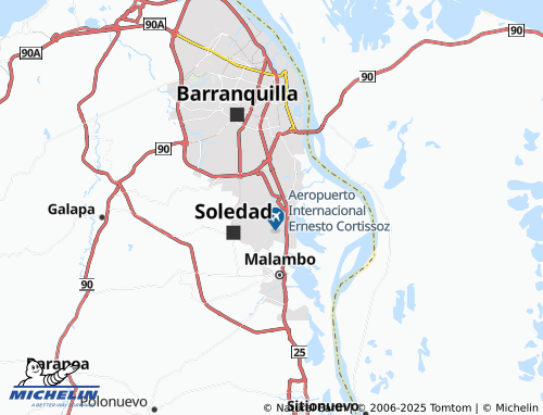 MICHELIN Manuela Beltrán map - ViaMichelin