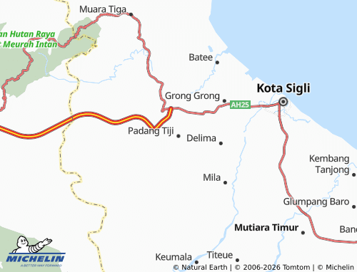 MICHELIN Padang Tiji map - ViaMichelin