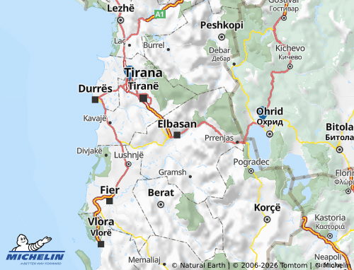 Mappa MICHELIN Elbasan - ViaMichelin