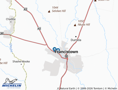 Mapa MICHELIN Francistown Outlying 4 - ViaMichelin
