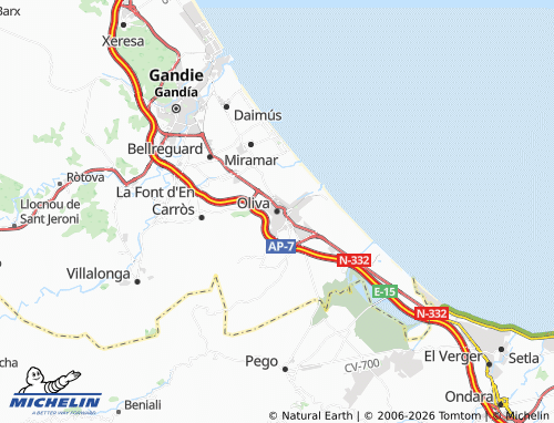Mappa MICHELIN Oliva - ViaMichelin