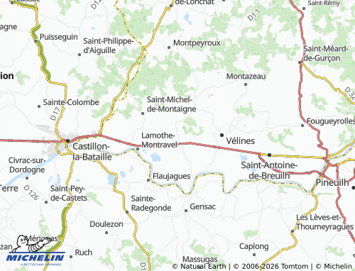 Carte MICHELIN Montcaret - ViaMichelin