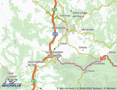 Mappa MICHELIN Chirac - ViaMichelin