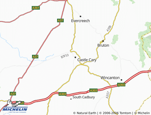 Carte MICHELIN Castle Cary - ViaMichelin