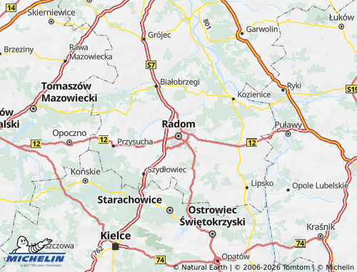 Carte MICHELIN Radom - ViaMichelin