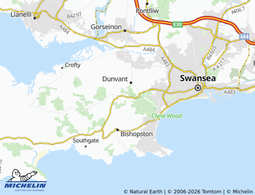 MICHELIN Upper Killay map - ViaMichelin
