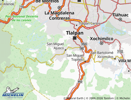 Mapa MICHELIN San Miguel Ajusco - ViaMichelin
