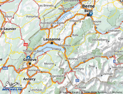 Carte MICHELIN La Riviera-Pays-d'Enhaut - ViaMichelin