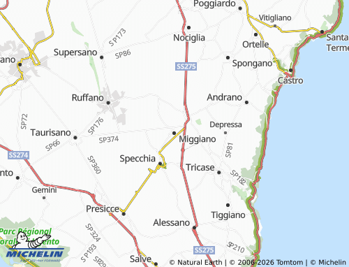 Mapa MICHELIN Miggiano - ViaMichelin