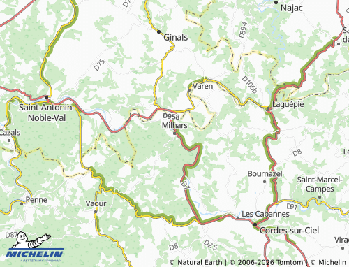 MICHELIN Milhars map - ViaMichelin