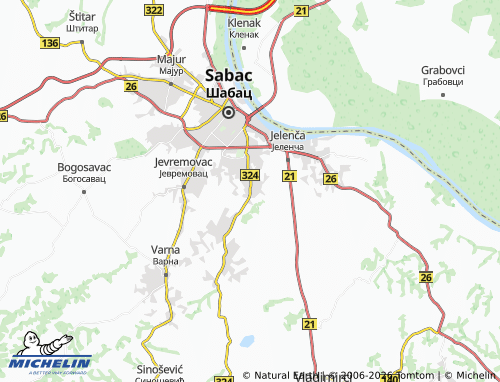 Mapa MICHELIN Pocerski Pričinović - ViaMichelin
