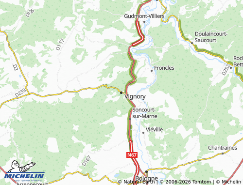 MICHELIN Vignory map - ViaMichelin