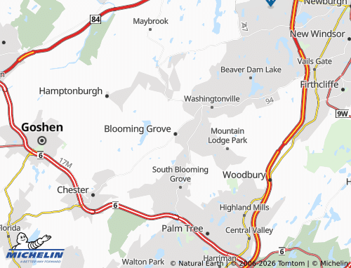 Mapa MICHELIN Blooming Grove - ViaMichelin