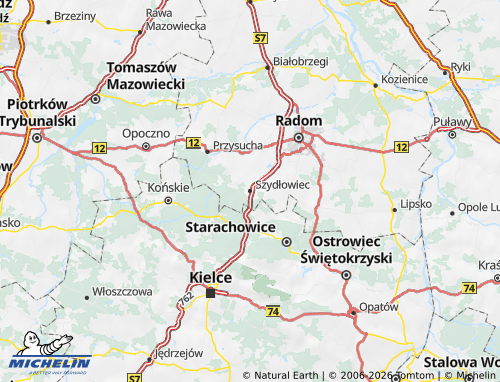 MICHELIN-Landkarte Szydlowiecki - ViaMichelin