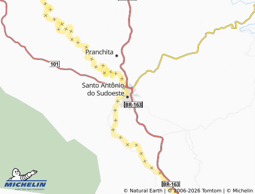 Mapa MICHELIN Santo Antônio do Sudoeste - ViaMichelin