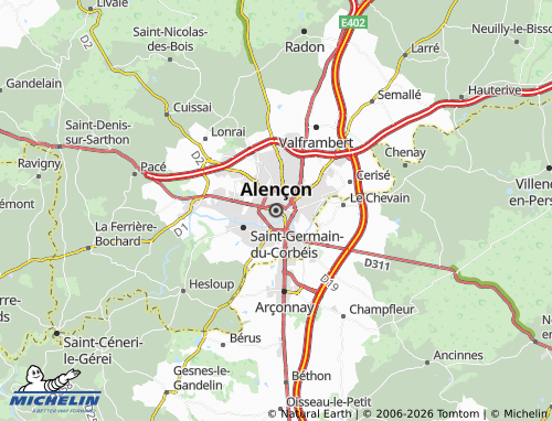 MICHELIN Alençon map - ViaMichelin