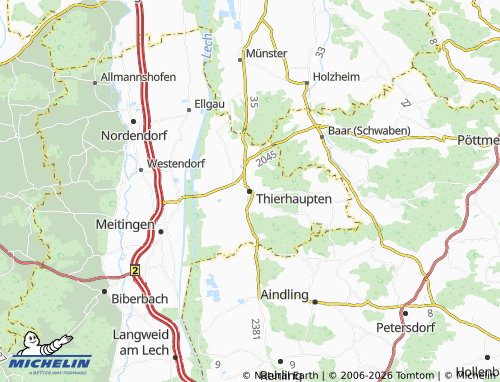 Mappa MICHELIN Thierhaupten - ViaMichelin