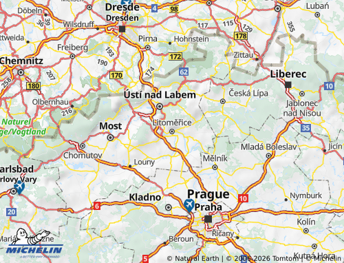 Mapa MICHELIN Litoměřice - ViaMichelin