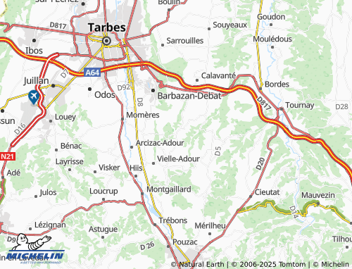 Carte MICHELIN Barbazan-Dessus - ViaMichelin