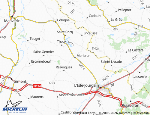 MICHELIN Monbrun map - ViaMichelin