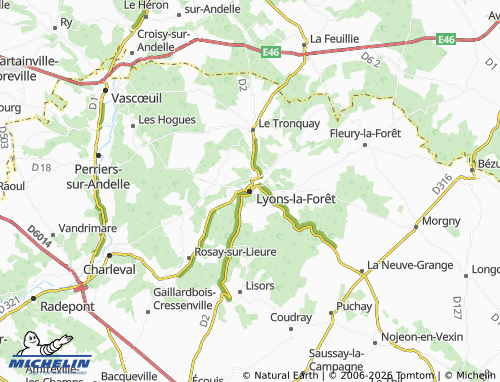 Mapa MICHELIN Lyons-la-Forêt - ViaMichelin