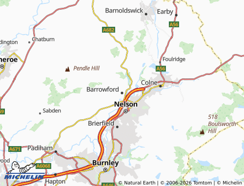 Carte MICHELIN Barrowford - ViaMichelin