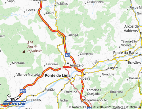 Carte MICHELIN Martim de Calheiros - ViaMichelin