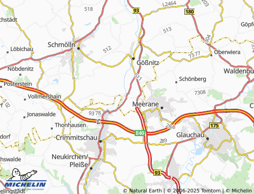 MICHELIN Ponitz map - ViaMichelin