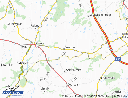 Mapa MICHELIN Vesdun - ViaMichelin