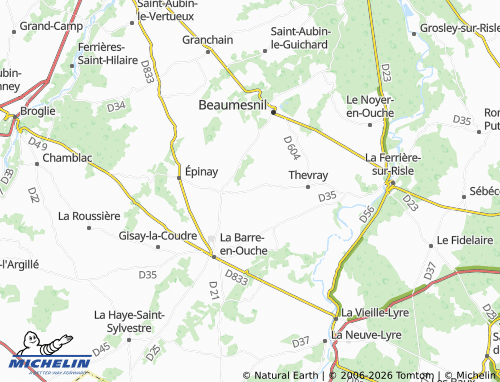 Carte MICHELIN Le Bocage - ViaMichelin