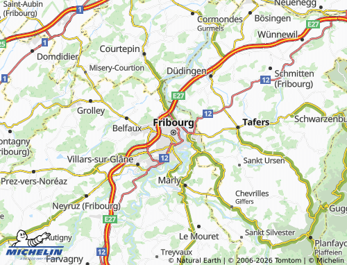 Carte MICHELIN Fribourg - ViaMichelin