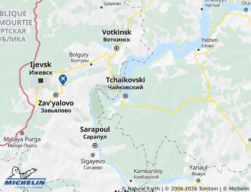 MICHELIN-Landkarte Tschaikowski - ViaMichelin