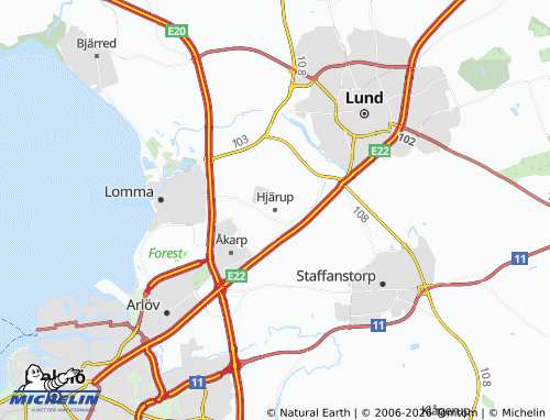 MICHELIN Hjärup map - ViaMichelin