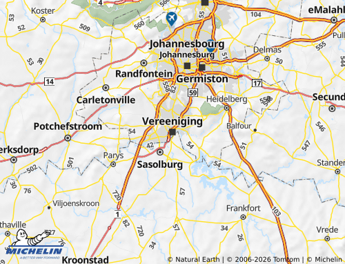 Kaart MICHELIN Sedibeng - ViaMichelin