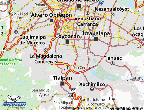 Kaart MICHELIN Ajusco Huayamilpas - ViaMichelin