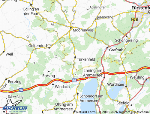 Mappa MICHELIN Türkenfeld - ViaMichelin