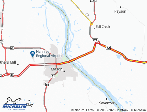 Carte MICHELIN East Hannibal - ViaMichelin