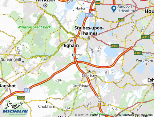 Carte MICHELIN Thorpe - ViaMichelin
