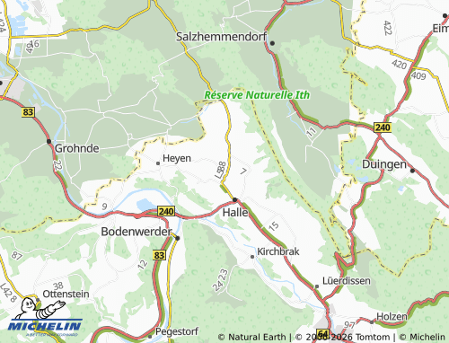 MICHELIN Wegensen map - ViaMichelin